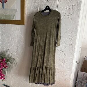 Long sleeve Dress Olive/gray